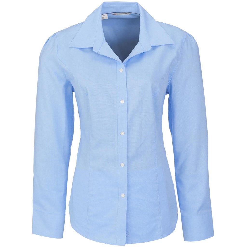 Ladies Long Sleeve Epic Shirt - Light Blue - Brand your company Logo! Get a quote - Promo Lingo