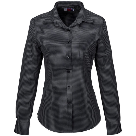 Ladies Long Sleeve Huntington Shirt - Black - Brand your company Logo! Get a quote - Promo Lingo