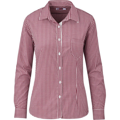 Ladies Long Sleeve Kenton Shirt - Red - Brand your company Logo! Get a quote - Promo Lingo