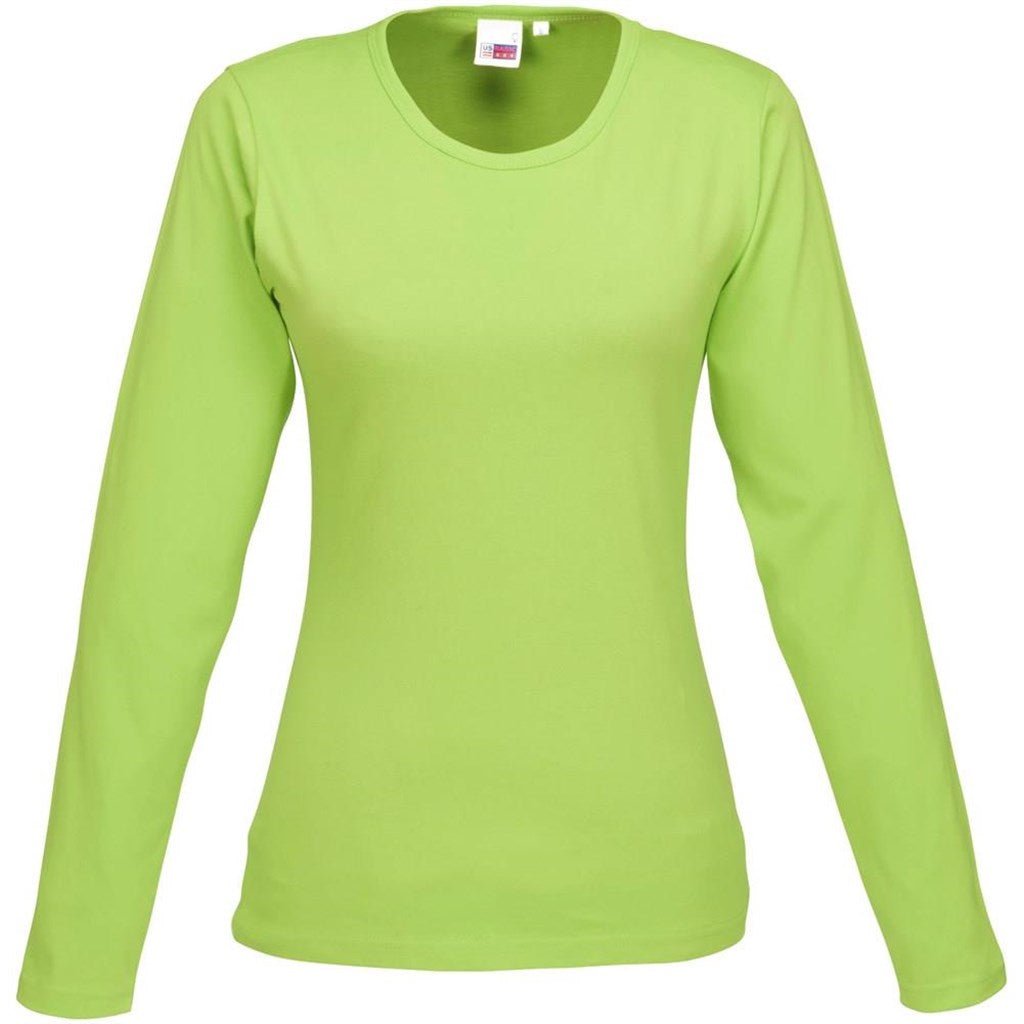 Ladies Long Sleeve Portland T-Shirt - Lime - Brand your company Logo! Get a quote - Promo Lingo