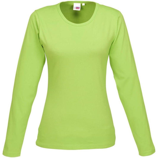 Ladies Long Sleeve Portland T-Shirt - Lime - Brand your company Logo! Get a quote - Promo Lingo