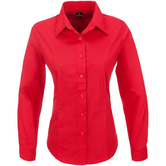 Ladies Long Sleeve Preston Shirt - Red - Brand your company Logo! Get a quote - Promo Lingo