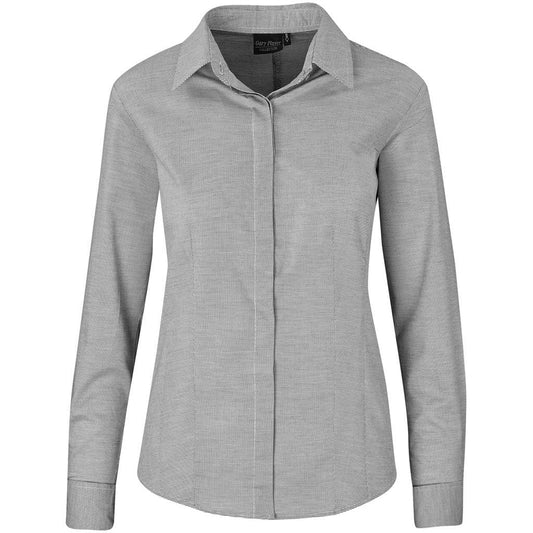 Ladies Long Sleeve Taylor Shirt - Grey - Brand your company Logo! Get a quote - Promo Lingo