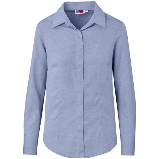 Ladies Long Sleeve Wallstreet Shirt - Navy - Brand your company Logo! Get a quote - Promo Lingo