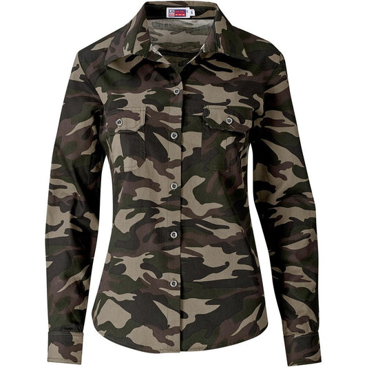 Ladies Long Sleeve Wildstone Shirt - Camouflage - Brand your company Logo! Get a quote - Promo Lingo