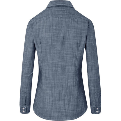 Ladies Long Sleeve Windsor Shirt - Navy - Brand your company Logo! Get a quote - Promo Lingo
