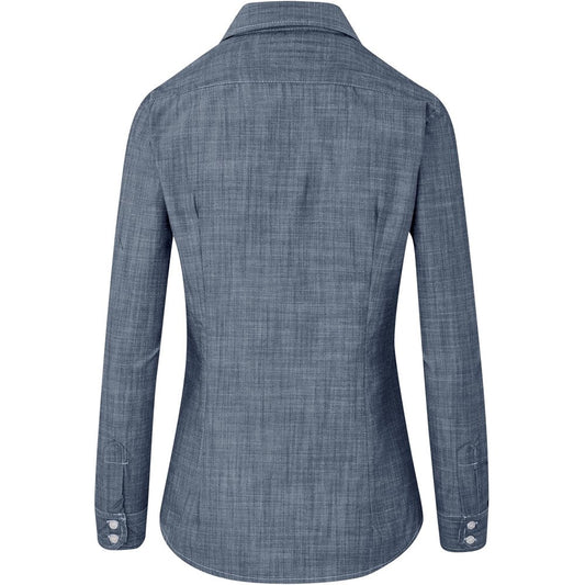 Ladies Long Sleeve Windsor Shirt - Navy - Brand your company Logo! Get a quote - Promo Lingo