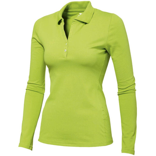 Ladies Long Sleeve Zenith Golf Shirt - Lime Stylish Comfort - Brand your company Logo! Get a quote - Promo Lingo