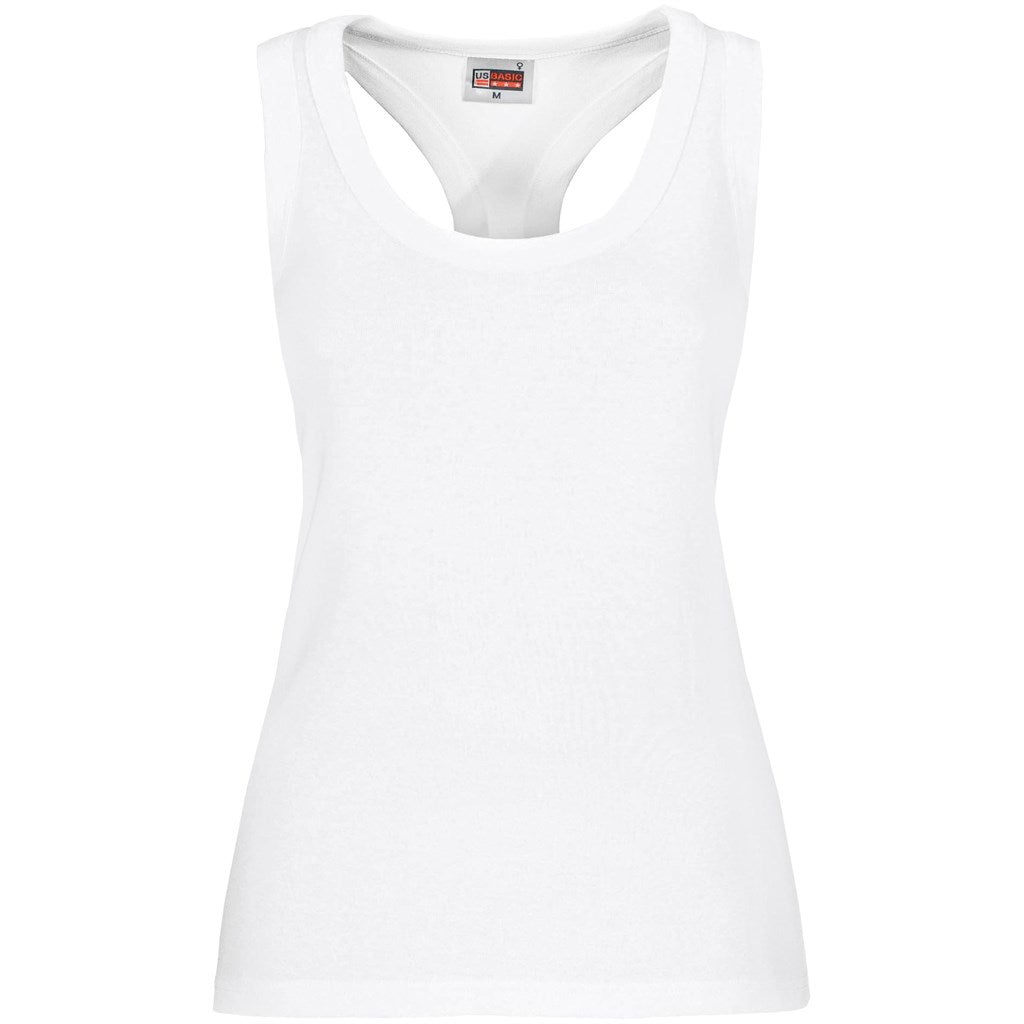 Ladies Maui Racerback Top - White - Brand your company Logo! Get a quote - Promo Lingo