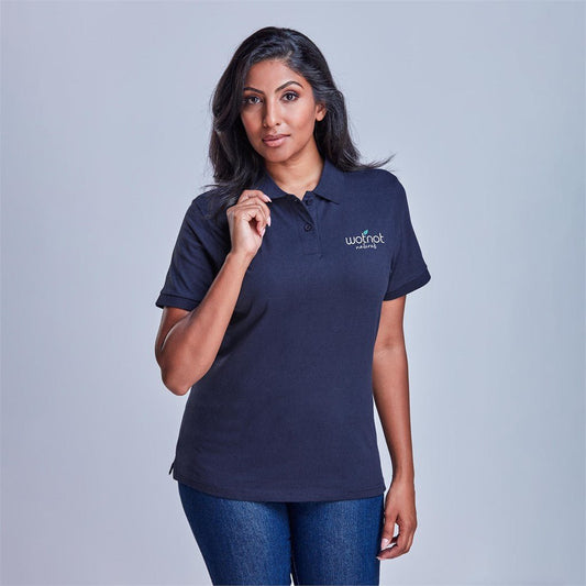 Ladies Recycled Promo Golf Shirt - Brand your company Logo! Get a quote - Promo Lingo