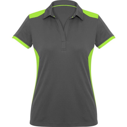 Ladies Rival Golf Shirt - Grey Lime - Brand your company Logo! Get a quote - Promo Lingo