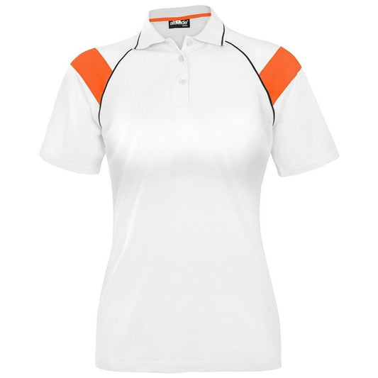 Ladies Score Golf Shirt - Orange - Brand your company Logo! Get a quote - Promo Lingo