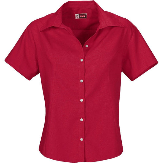 Ladies Short Sleeve Aspen Shirt - Red - Brand your company Logo! Get a quote - Promo Lingo