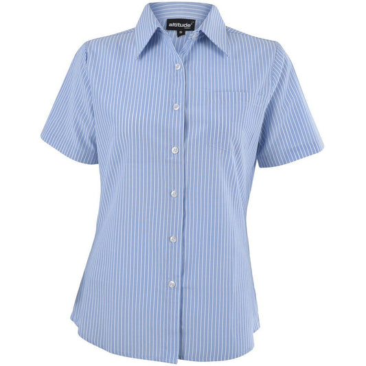 Ladies Short Sleeve Drew Shirt - Light Blue - Brand your company Logo! Get a quote - Promo Lingo