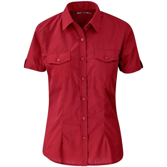 Ladies Short Sleeve Kensington Shirt - Red - Brand your company Logo! Get a quote - Promo Lingo