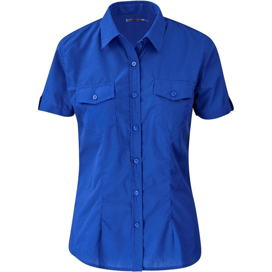 Ladies Short Sleeve Kensington Shirt - Royal Blue - Brand your company Logo! Get a quote - Promo Lingo