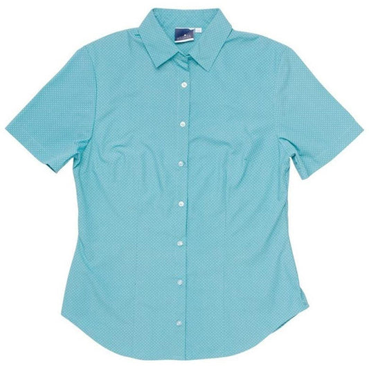 Ladies Short Sleeve Rita Shirt - Aqua - Brand your company Logo! Get a quote - Promo Lingo