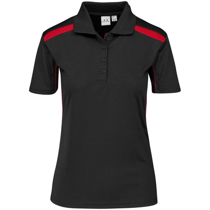Ladies United Golf Shirt - Black Red - Brand your company Logo! Get a quote - Promo Lingo