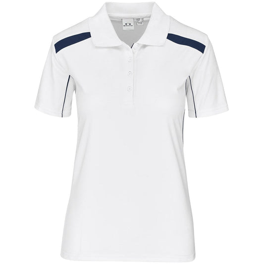 Ladies United Golf Shirt - White Navy - Brand your company Logo! Get a quote - Promo Lingo