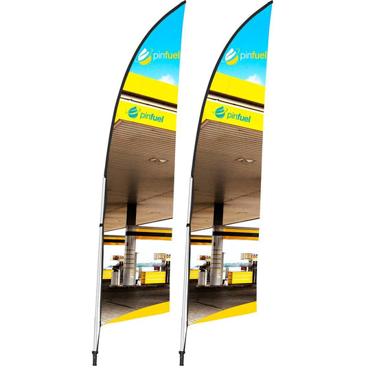 Legend 2m Arcfin Flying Banner (Set of 2) - Brand your company Logo! Get a quote - Promo Lingo