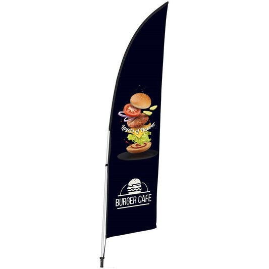Legend 2M Sublimated Arcfin Double - Sided Flying Banner - 1 complete unit - Brand your company Logo! Get a quote - Promo Lingo