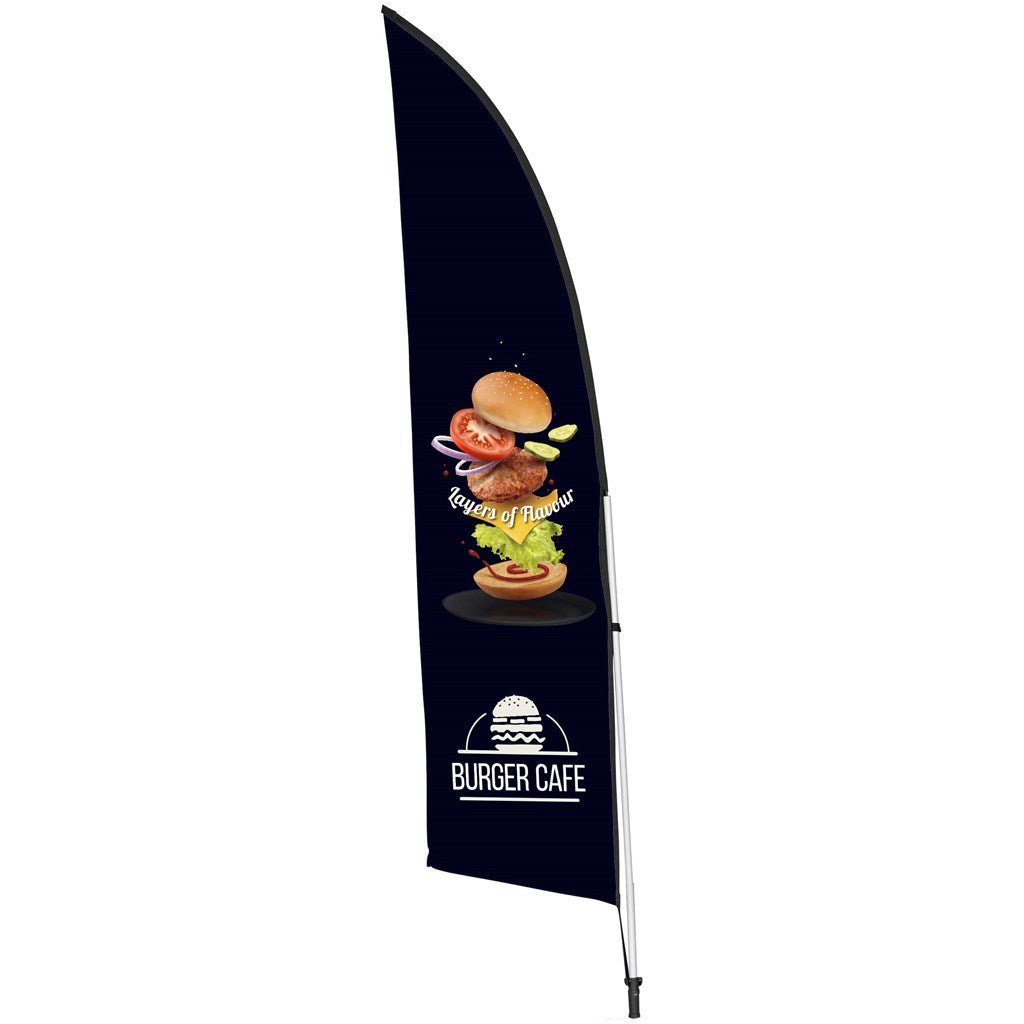 Legend 2M Sublimated Arcfin Double - Sided Flying Banner - 1 complete unit - Brand your company Logo! Get a quote - Promo Lingo