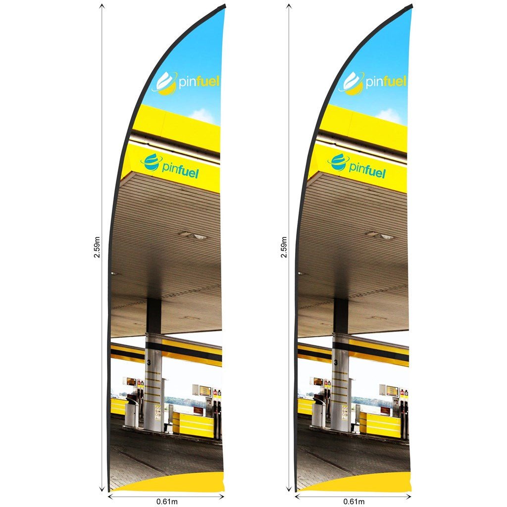 Legend 2m Sublimated Arcfin Flying Banner Skin - Set Of 2 - Brand your company Logo! Get a quote - Promo Lingo