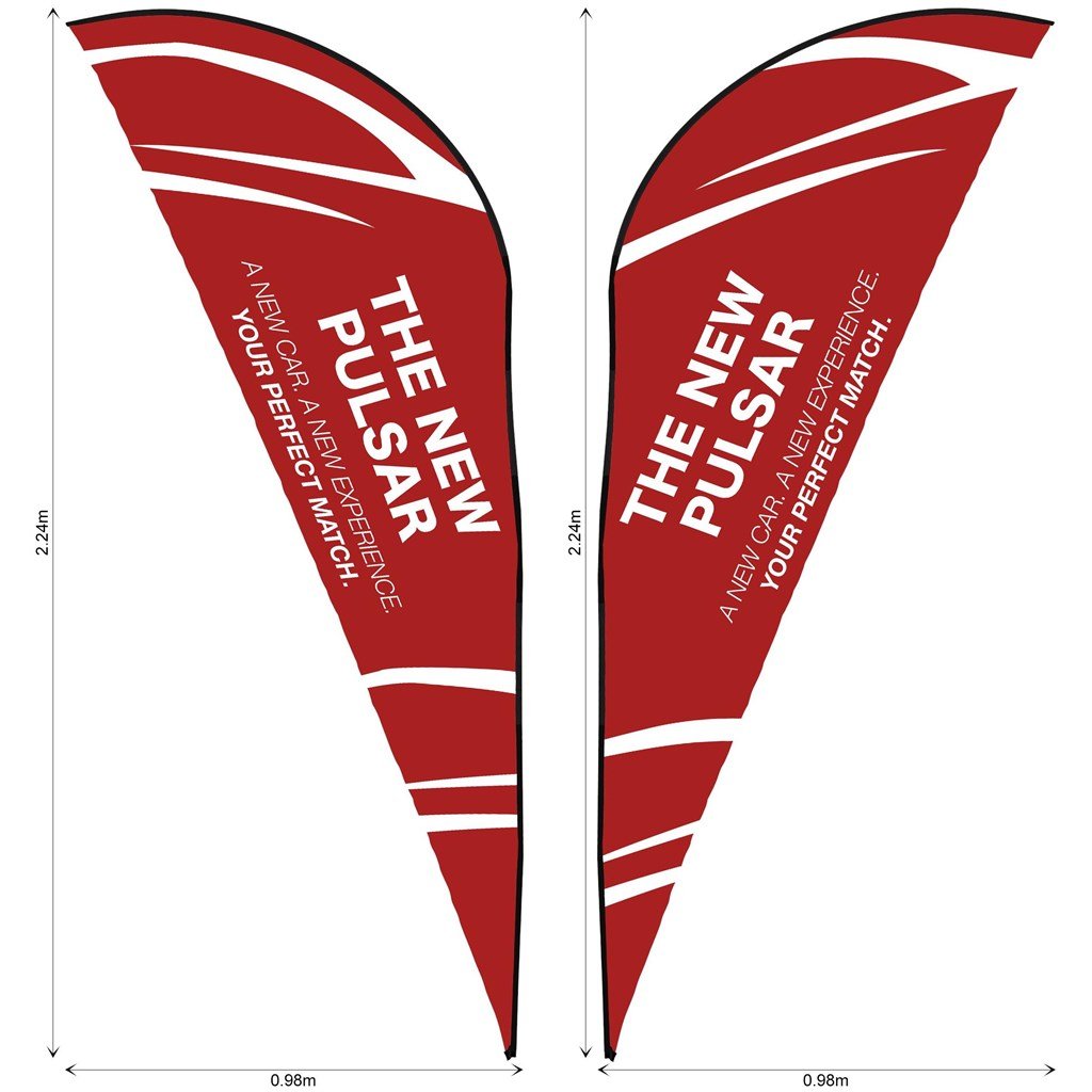 Legend 2m Sublimated Sharkfin Double - Sided Banner Skin - Brand your company Logo! Get a quote - Promo Lingo