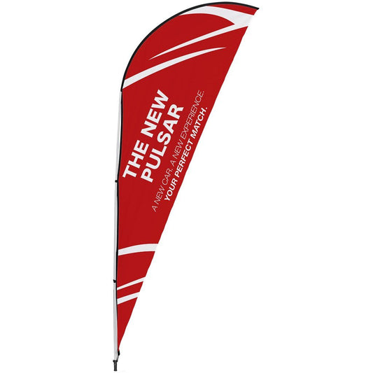 Legend 2M Sublimated Sharkfin Double - Sided Flying Banner - 1 complete unit - Brand your company Logo! Get a quote - Promo Lingo