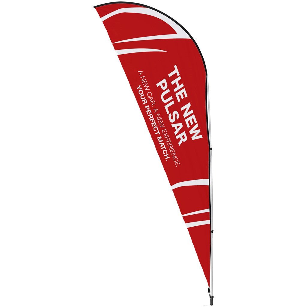 Legend 2M Sublimated Sharkfin Double - Sided Flying Banner - 1 complete unit - Brand your company Logo! Get a quote - Promo Lingo