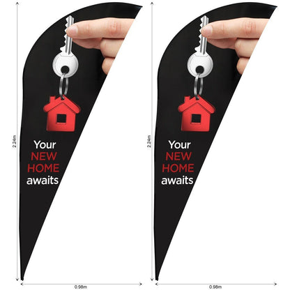 Legend 2m Sublimated Sharkfin Flying Banner Skin - Set Of 2 - Brand your company Logo! Get a quote - Promo Lingo
