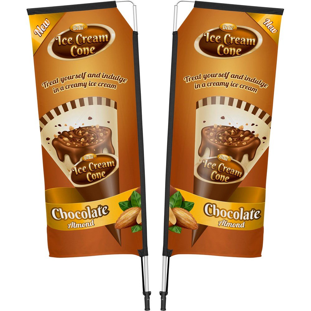 Legend 2M Sublimated Telescopic Double - Sided Flying Banner - 1 complete unit - Brand your company Logo! Get a quote - Promo Lingo