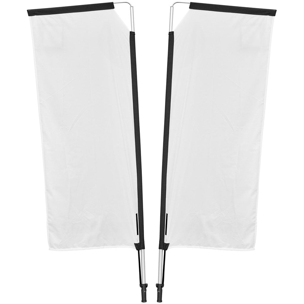 Legend 2M Sublimated Telescopic Double - Sided Flying Banner - 1 complete unit - Brand your company Logo! Get a quote - Promo Lingo