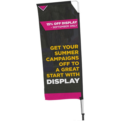 Legend 2M Sublimated Telescopic Double - Sided Flying Banner - 1 complete unit - Brand your company Logo! Get a quote - Promo Lingo