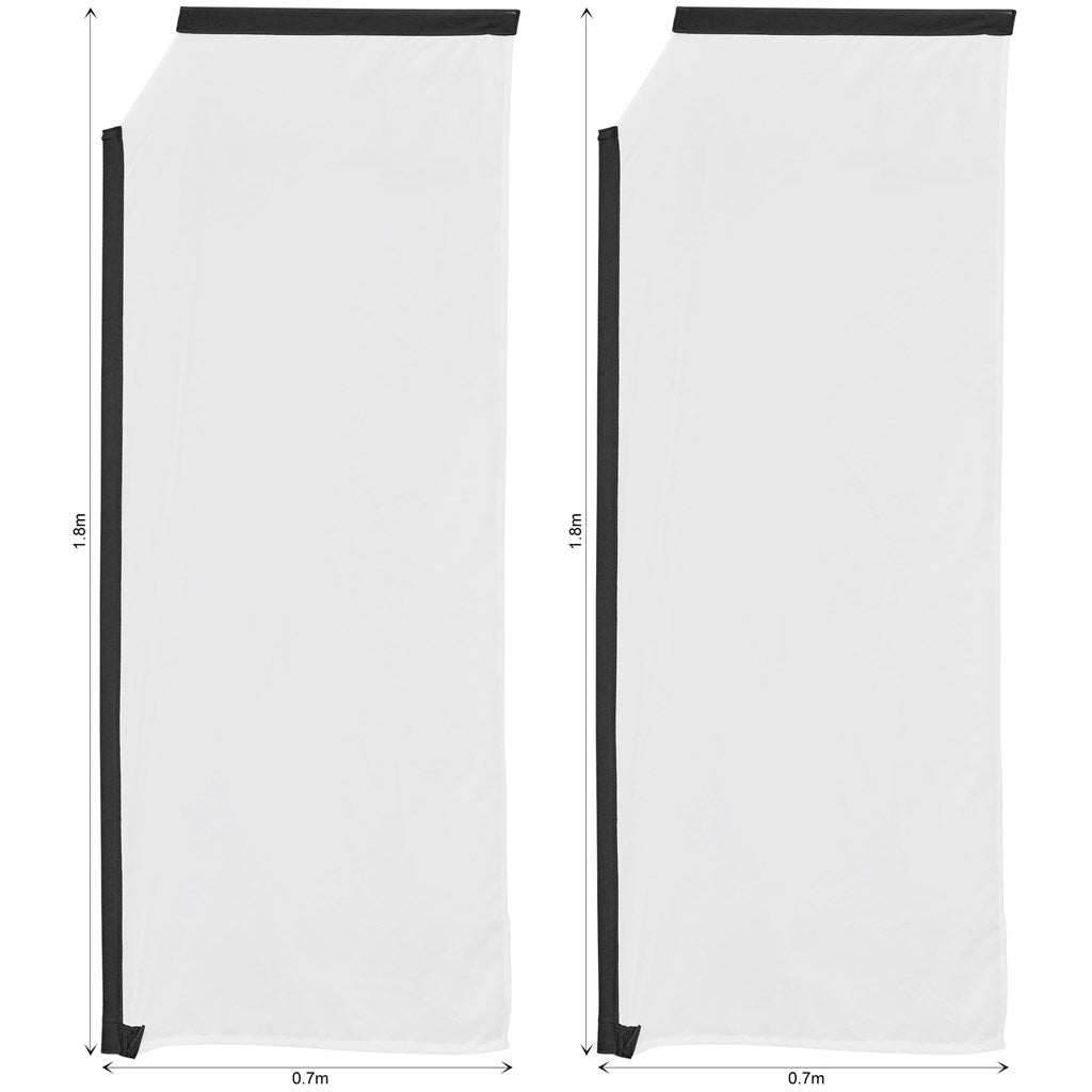 Legend 2m Sublimated Telescopic Flying Banner Skin Set of 2 - Brand your company Logo! Get a quote - Promo Lingo