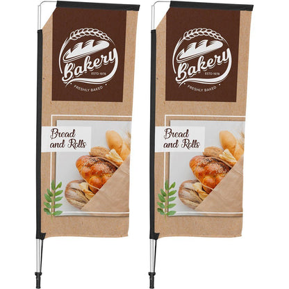 Legend 2m Telescopic Flying Banner (Set of 2) - Brand your company Logo! Get a quote - Promo Lingo