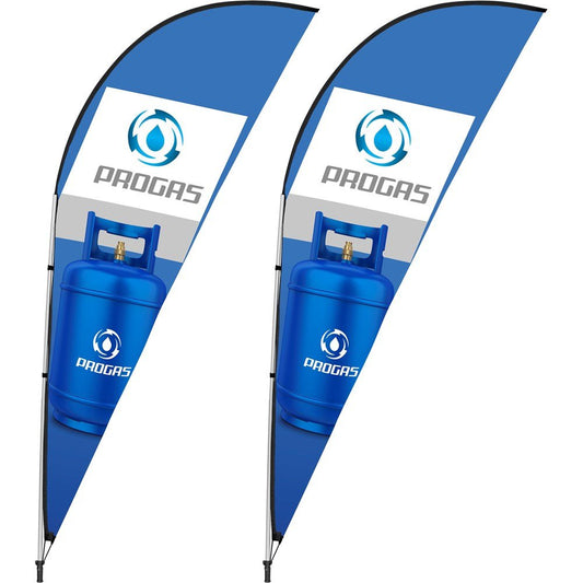 Legend 3m Sharkfin Flying Banner (Set of 2) - Brand your company Logo! Get a quote - Promo Lingo