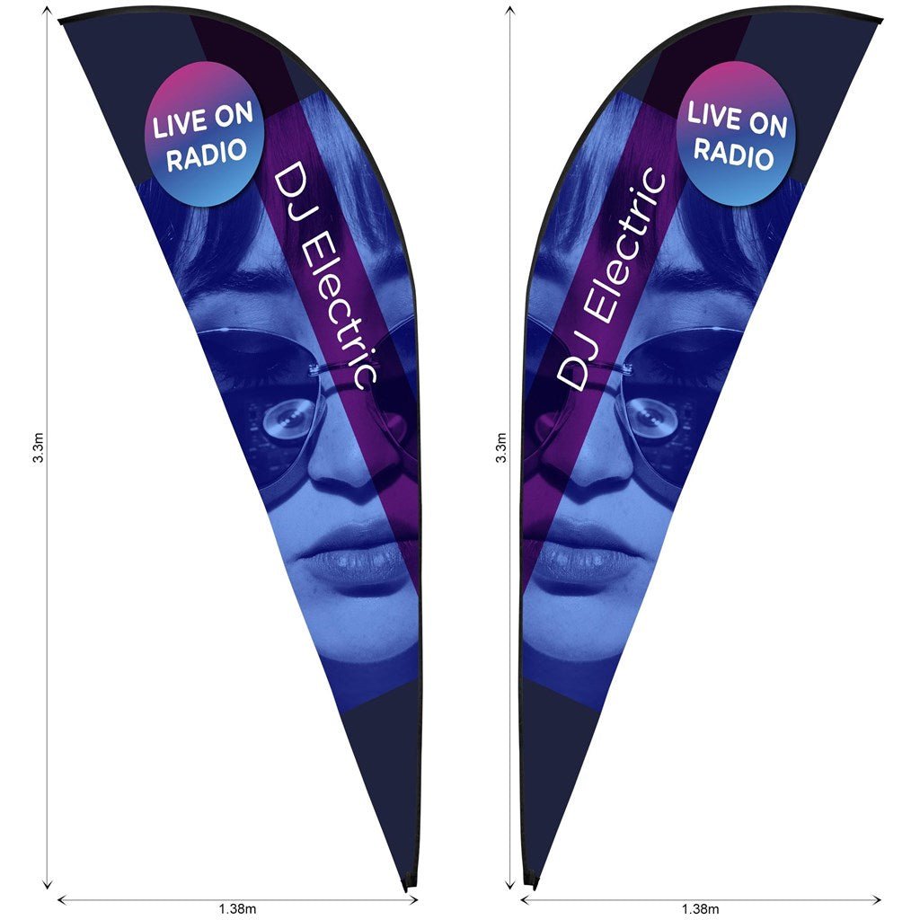 Legend 3m Sublimated Sharkfin Double - Sided Banner Skin - Brand your company Logo! Get a quote - Promo Lingo