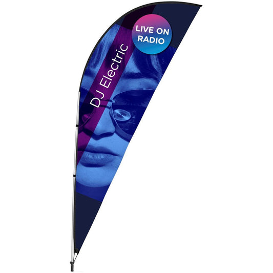 Legend 3M Sublimated Sharkfin Double - Sided Flying Banner - 1 complete unit - Brand your company Logo! Get a quote - Promo Lingo