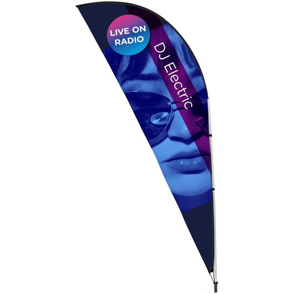 Legend 3M Sublimated Sharkfin Double - Sided Flying Banner - 1 complete unit - Brand your company Logo! Get a quote - Promo Lingo