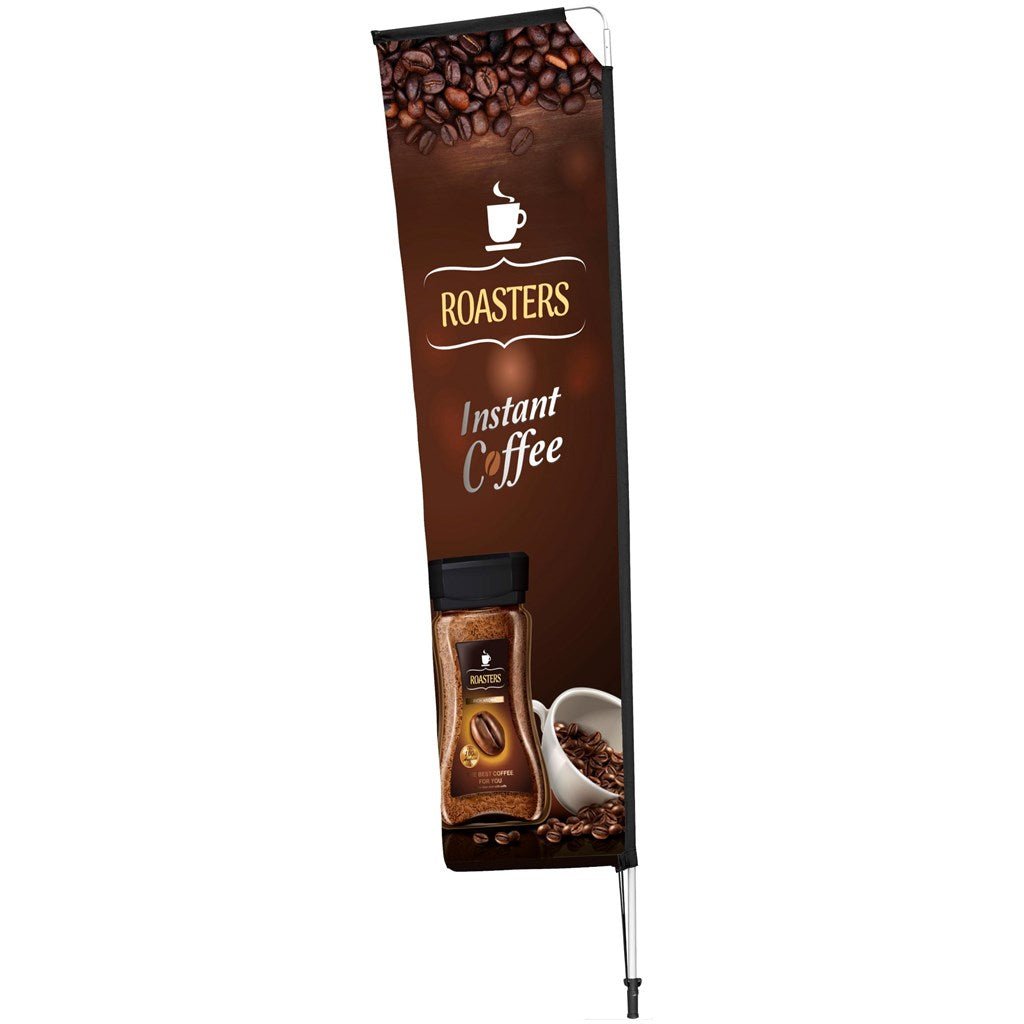 Legend 3M Sublimated Telescopic Double - Sided Flying Banner - 1 complete unit - Brand your company Logo! Get a quote - Promo Lingo