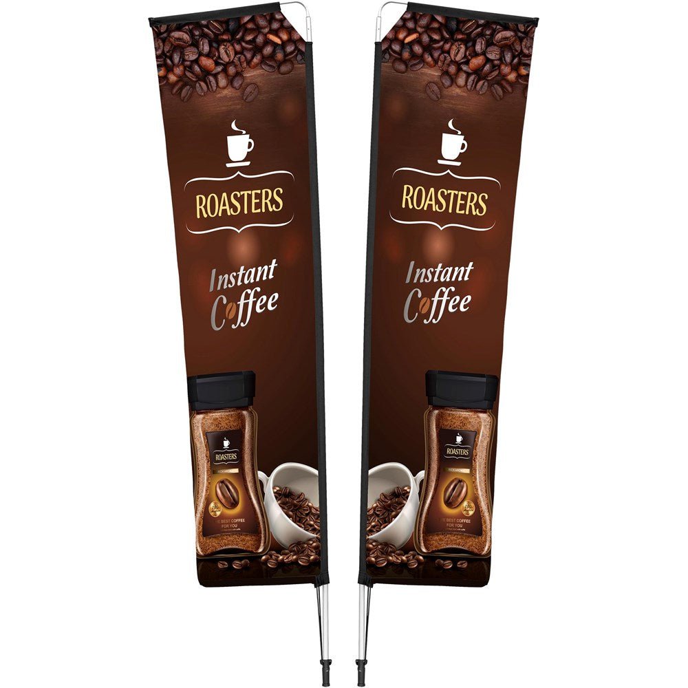 Legend 3M Sublimated Telescopic Double - Sided Flying Banner - 1 complete unit - Brand your company Logo! Get a quote - Promo Lingo