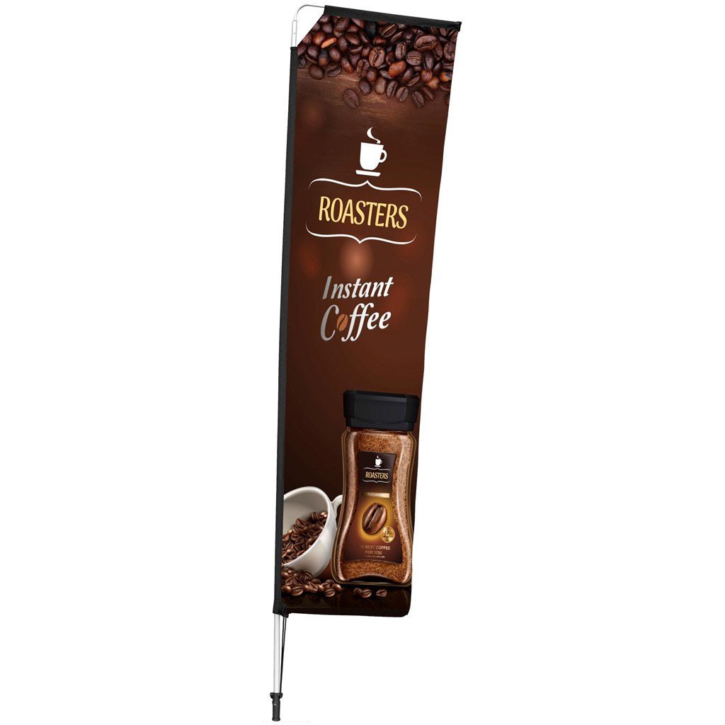 Legend 3M Sublimated Telescopic Double - Sided Flying Banner - 1 complete unit - Brand your company Logo! Get a quote - Promo Lingo
