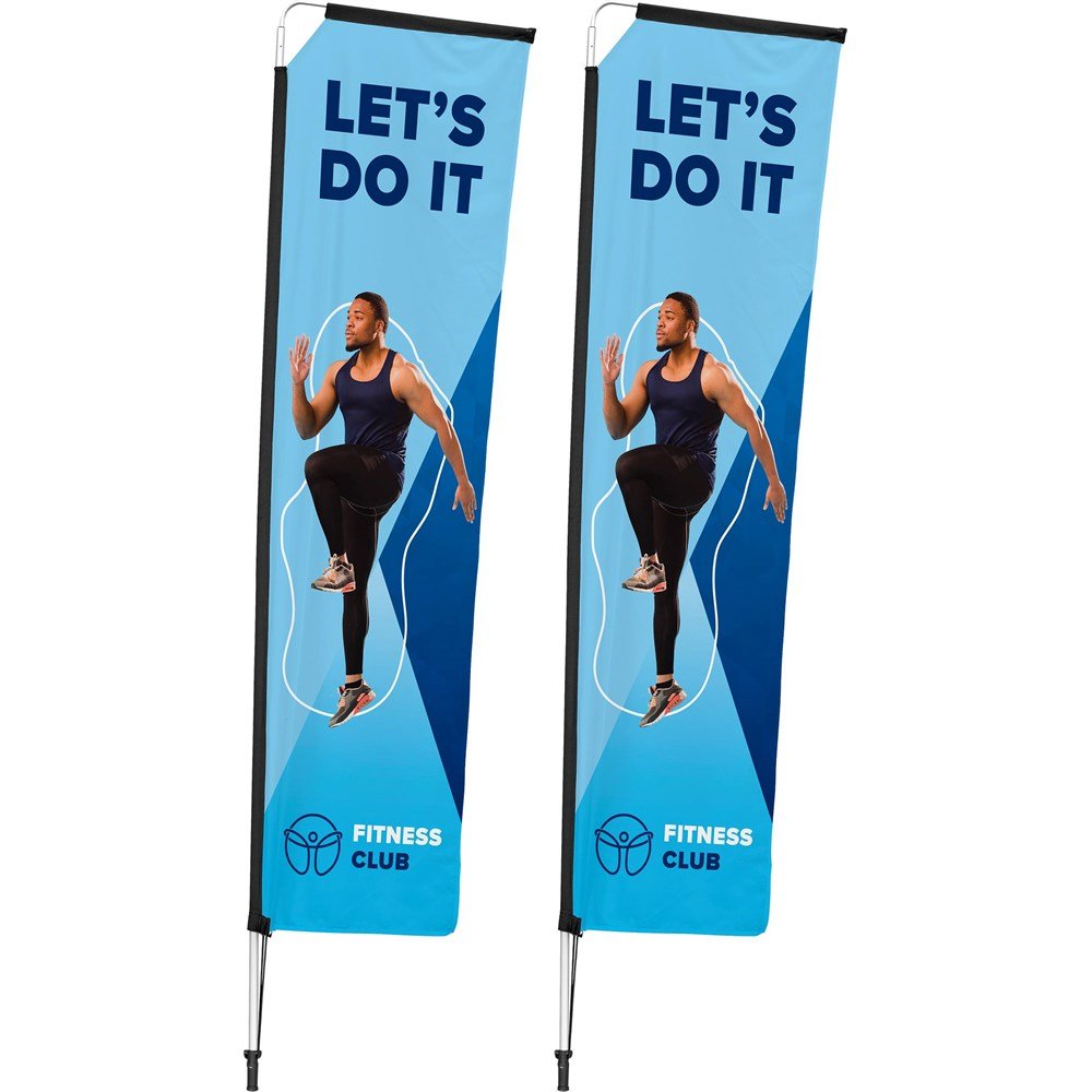 Legend 3m Telescopic Flying Banner (Set of 2) - Brand your company Logo! Get a quote - Promo Lingo