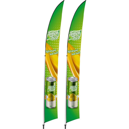 Legend 4m Arcfin Flying Banner (Set of 2) - Brand your company Logo! Get a quote - Promo Lingo