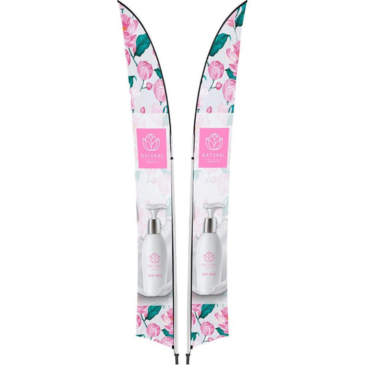 Legend 4M Sublimated Arcfin Double - Sided Flying Banner - 1 complete unit - Brand your company Logo! Get a quote - Promo Lingo