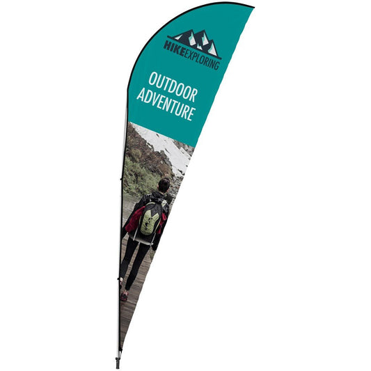 Legend 4M Sublimated Sharkfin Double - Sided Flying Banner - 1 complete unit - Brand your company Logo! Get a quote - Promo Lingo