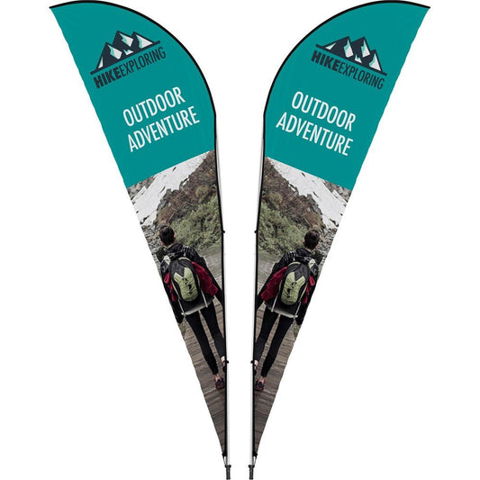 Legend 4M Sublimated Sharkfin Double - Sided Flying Banner - 1 complete unit - Brand your company Logo! Get a quote - Promo Lingo