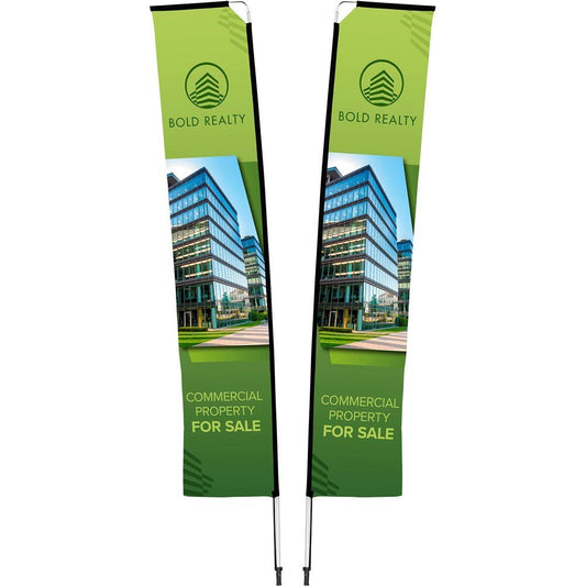 Legend 4M Sublimated Telescopic Double - Sided Flying Banner - 1 complete unit - Brand your company Logo! Get a quote - Promo Lingo