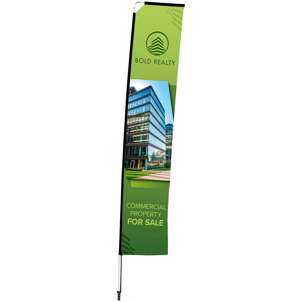 Legend 4M Sublimated Telescopic Double - Sided Flying Banner - 1 complete unit - Brand your company Logo! Get a quote - Promo Lingo